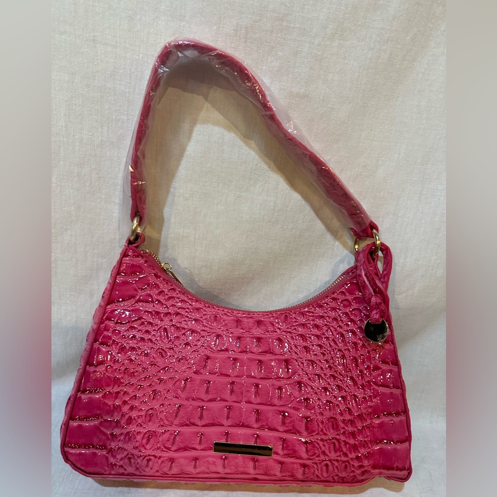 Gorgeous Alligator look Pink Bag